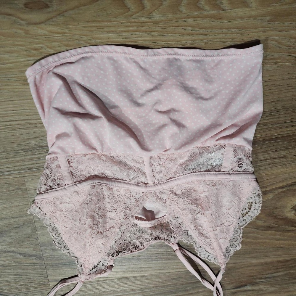 Pink polka dot lingerie top - Picture 2 of 3
